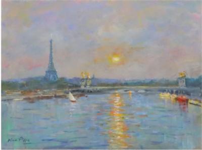 Paris-Sunset on the Seine, 2017